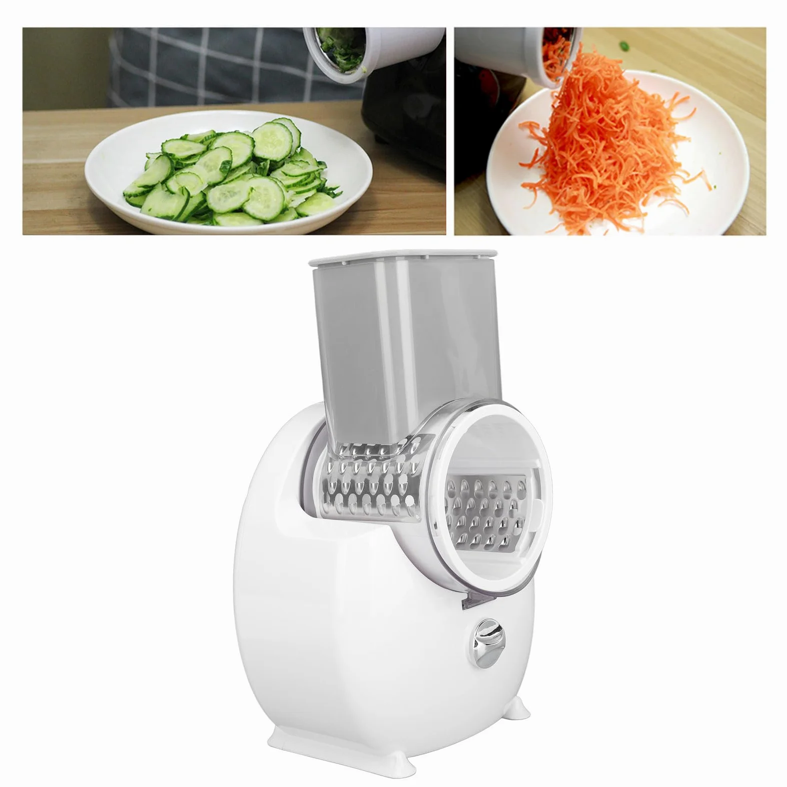 Mühelose Elektrische Reibe, Vielseitiger Edelstahl-Hobel mit One-Touch-Bedienung, Geeignet für die Küche zu Hause und Im Restaurant