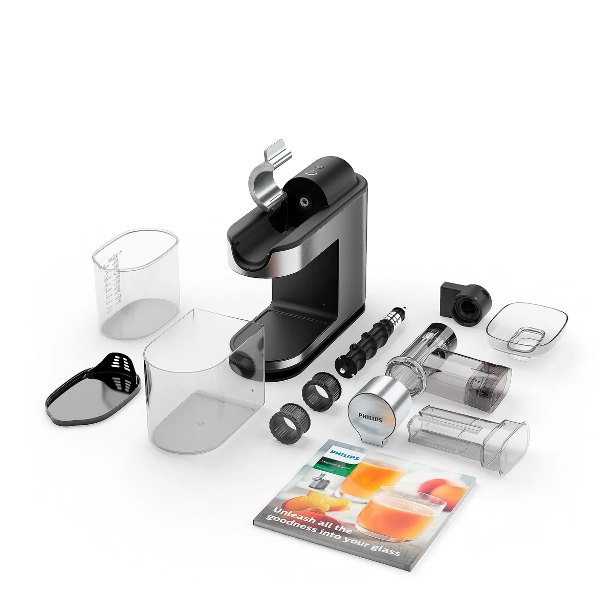 Philips Saftpresse – 200W, 1L, NutriU-Rezepte-App, große Einfüllöffnung, Quick Clean (HR1949/20)