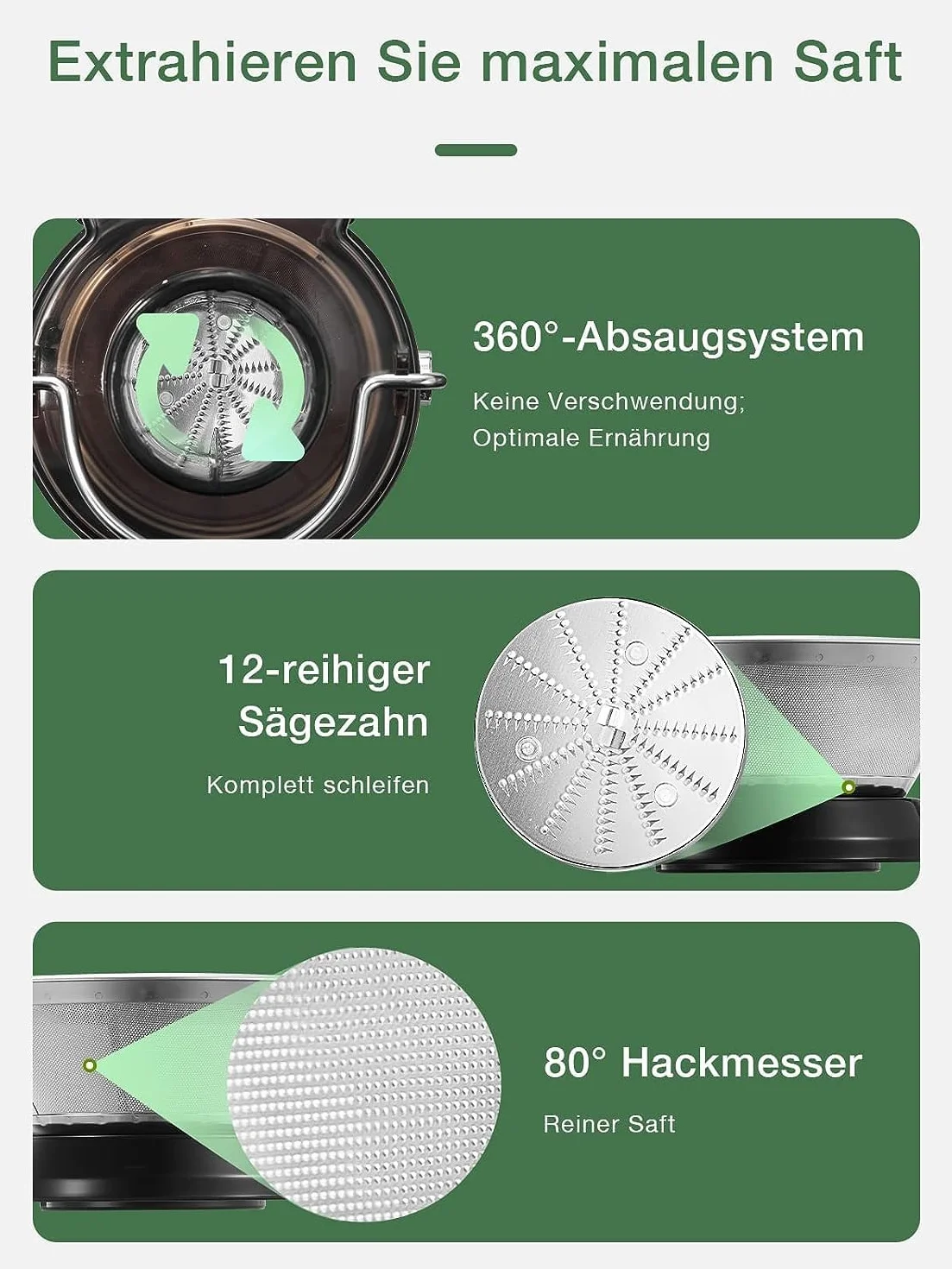 JUILIST Entsafter Gemüse und Obst aus Edelstahl, 400W Zentrifugal Entsafter 65 MM Einfüllöffnung und 3 Geschwindigkeiten, inkl Reinigungsbürste, Einfach zu Säubern, BPA-frei,Silber…