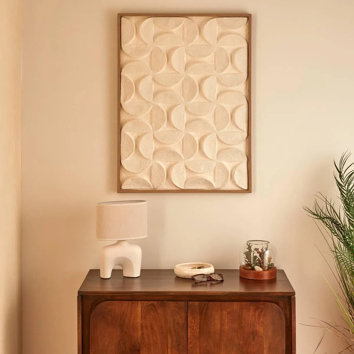 Atmosphera - Leinwand 3D Kailani weiß 60x80cm