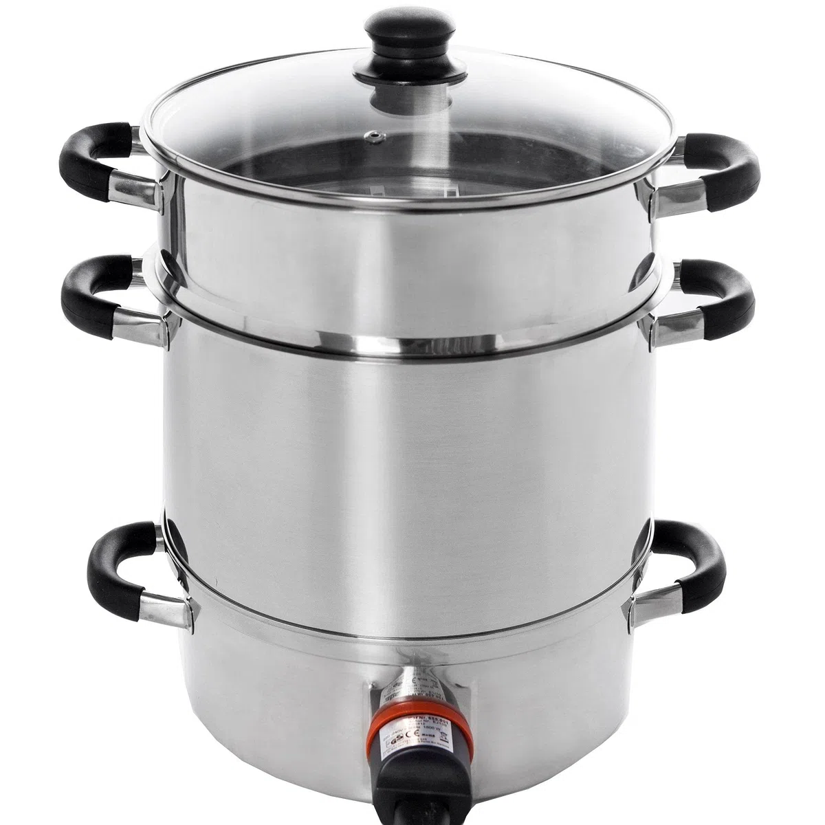 Syntrox Germany mobiler Dampfentsafter aus Edelstahl mit Glasdeckel 1500W 8.5L