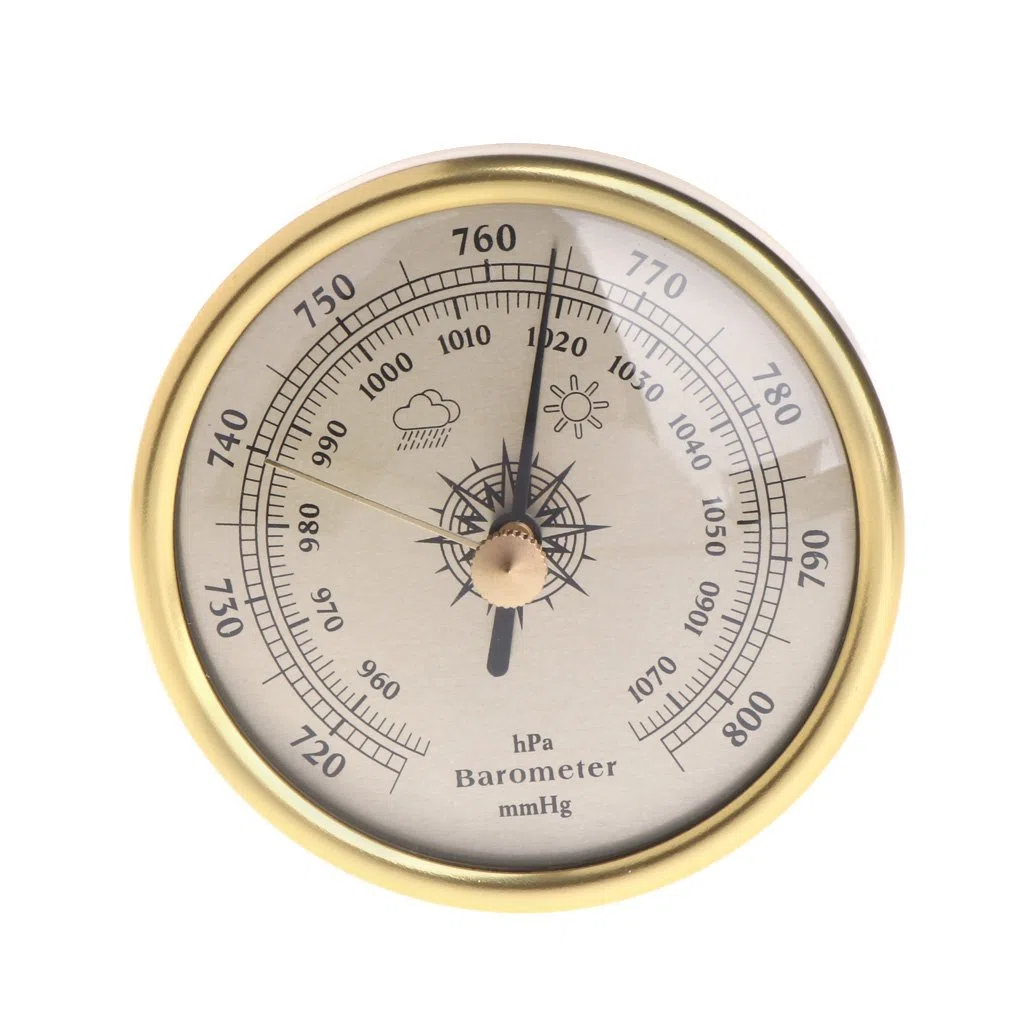 Hergon 72mm Barometer, Wandhängendes Barometer 1070hPa Rundes Zifferblatt Für Luftwetterstation