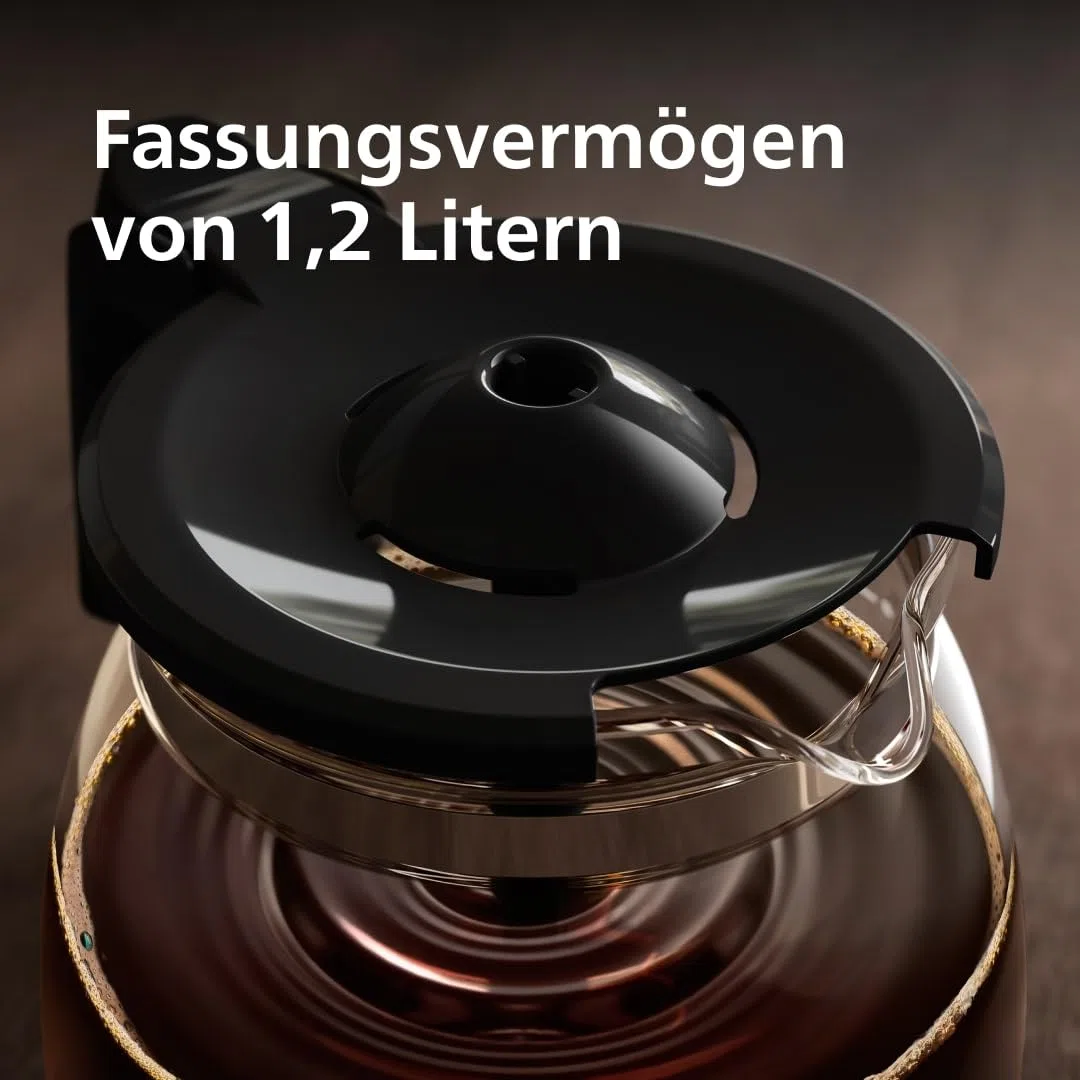 Philips Daily Collection Kaffeemaschine – Aroma-Twister für optimalen Geschmack, 1,2L Fassungsvermögen, Tropf-Stopp, automatische Abschaltung, spülmaschinenfeste Teile (HD7461/20)