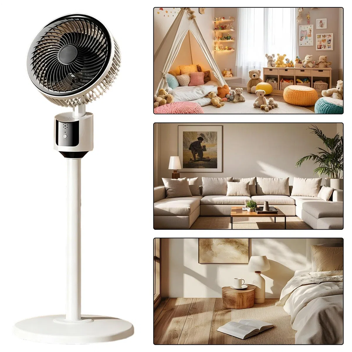 Ventilator Für Schlafzimmer,3-Gang Leise Große Kühlung - Schwerlast-Bodenventilator | Für Schlafzimmer, Arbeitszimmer, Büro, Wohnung, Restaurant, Innenbereich, Außenbereich, Camping,