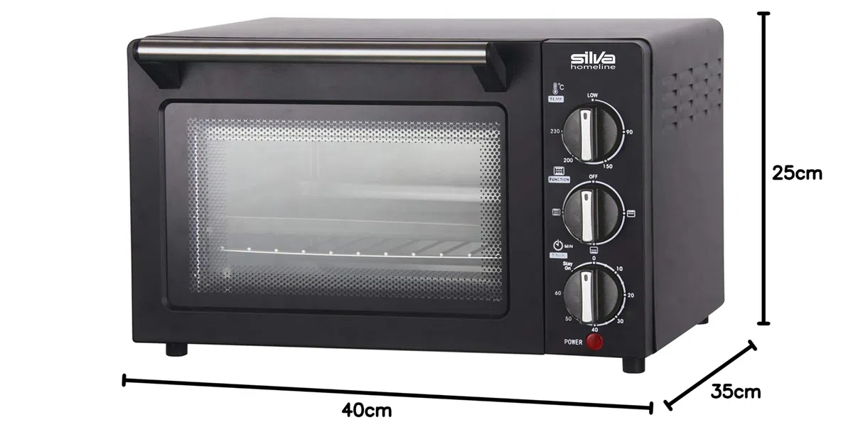 Silva-Homeline MB 1400 Minibackofen, 14 l, regelbar bis zu 230 Grad, großes Sichtfenster, Ober- & Unterhitze, inkl. Backblech und Grillrost