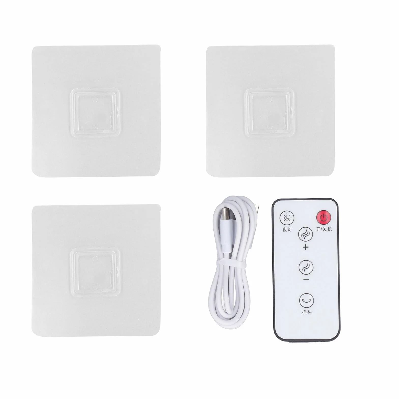 Tnfeeon Tragbarer, an der Wand Montierter, Oszillierender Ventilator, Kleiner Wandventilator mit Fernbedienung, Nachtlicht, 3 Geschwindigkeiten, Leiser Tischventilator für Wohnzimmer,