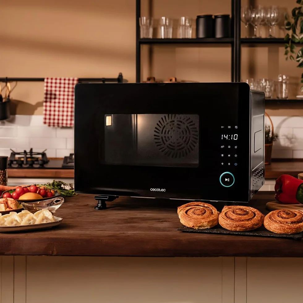 Cecotec Elektrischer Tischdampfbackofen 40L Bake&Steam 4000 Combi Gyro Advance. 2400W, Dampf, Konvektion und Heißluftfritteuse, 8 Funktionen, Drehspieß und 1,4L Tank