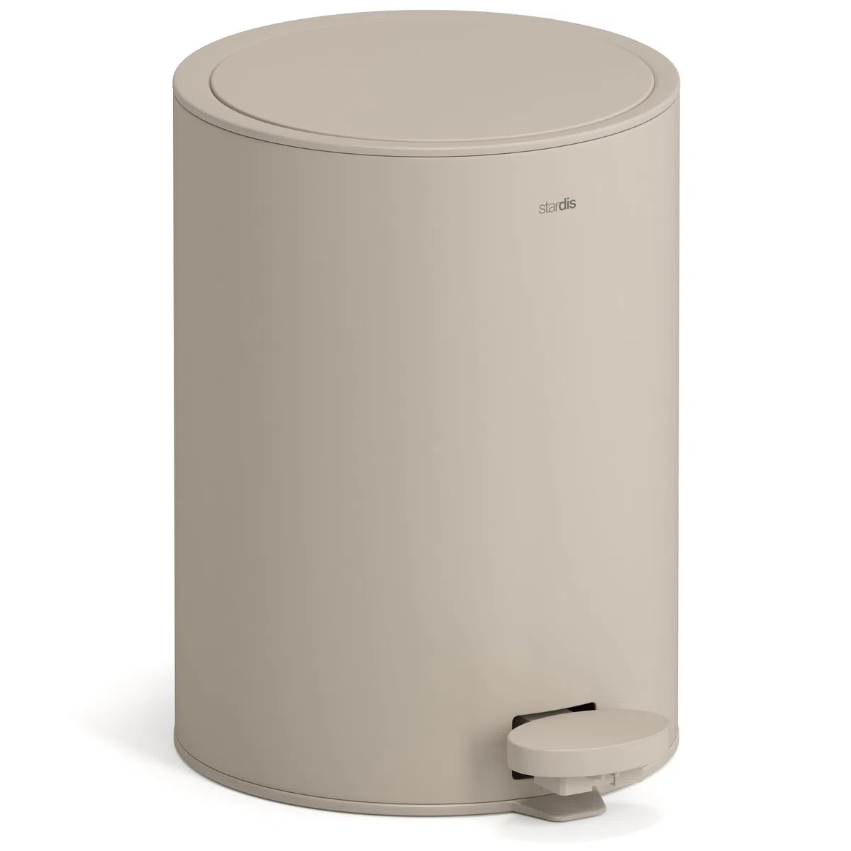 3 Liter Treteimer Edelstahl matt Softclose Klappdeckel leise schließend Inneneimer Mülleimer Abfalleimer Badeimer taupe beige