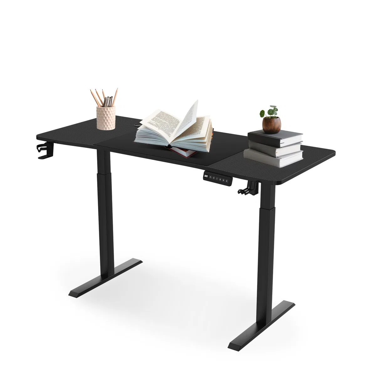 Froadp Höhenverstellbarer Schreibtisch 160x60cm Elektrischer Computertisch mit Memory-Funktion und Type C Ladeanschluss Verstellbarer Tisch Büro- und Gaming-Schreibtisch Schwarz, Tragkraft 80kg