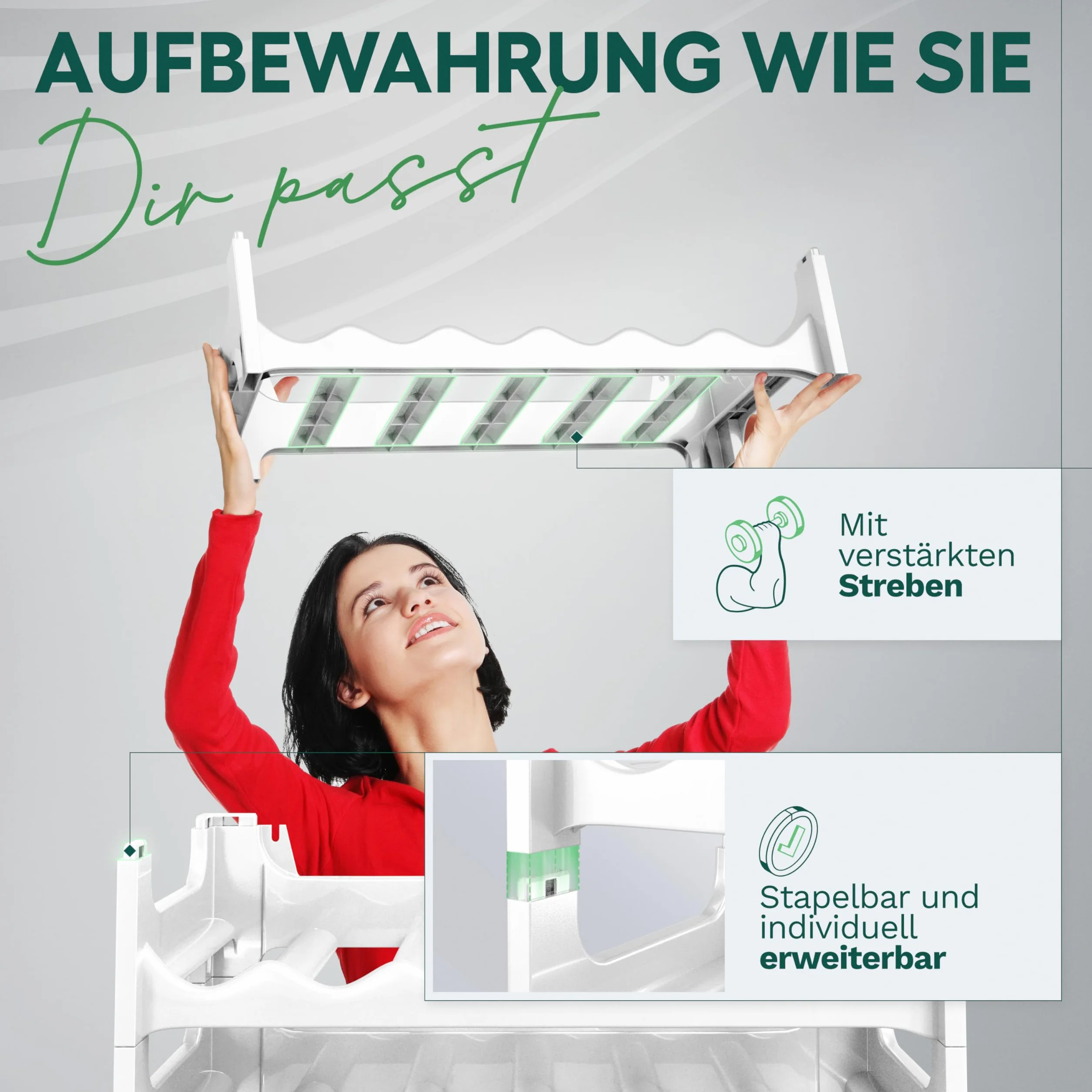 Novaliv Weißes, Modulares Flaschenregal für 72 Weinflaschen - Stapelbar, Erweiterbar, Robust - Ideal für Weinlagerung in Keller, Gastronomie & Zuhause, Getränkeschrank, Weinregal stapelbar