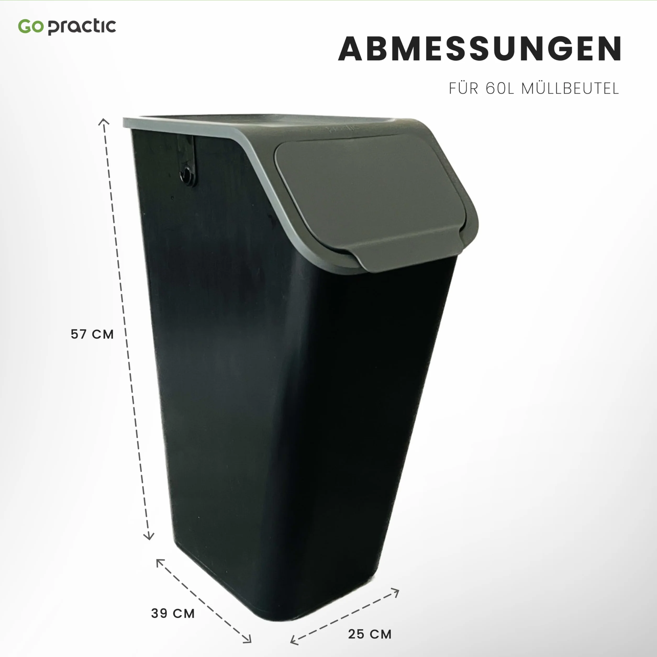 3-er Mülleimer-Set Küche Mülltrennsystem 3x Mülleimer 35l mit Deckel Stapelbar CLICK-Funktion, +filter