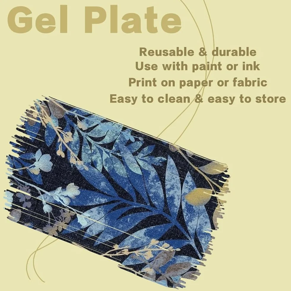 Gelatineplatte 8 "X 10", Gel Druckplattenkit, Druckpapier, Acrylfarbe für Kunst, Monoprinting -Karte