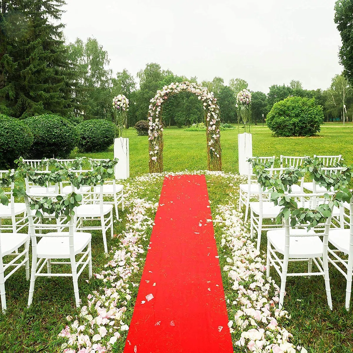 uyoyous 100x1000cm Roter Teppich,Hochzeits-Läufer Event Teppich 2mm Red Carpet Gangläufer roter Teppichläufer,Einwegmatte für Hochzeit, Party, Zeremonie, Hochzeitsdekoration