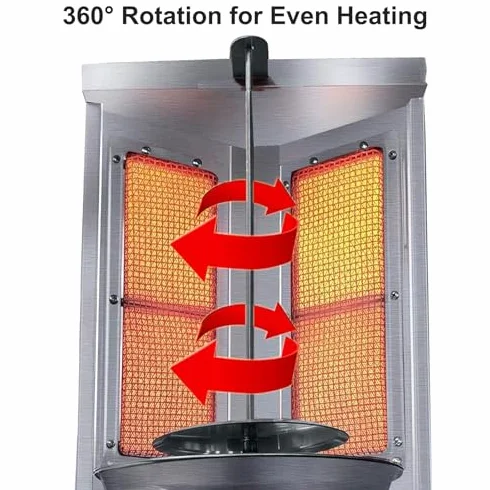 Maschine, Gas Gyros Rotisserie Grill, Vertikaler Grill für gewerbliche Küche & Heimgebrauch