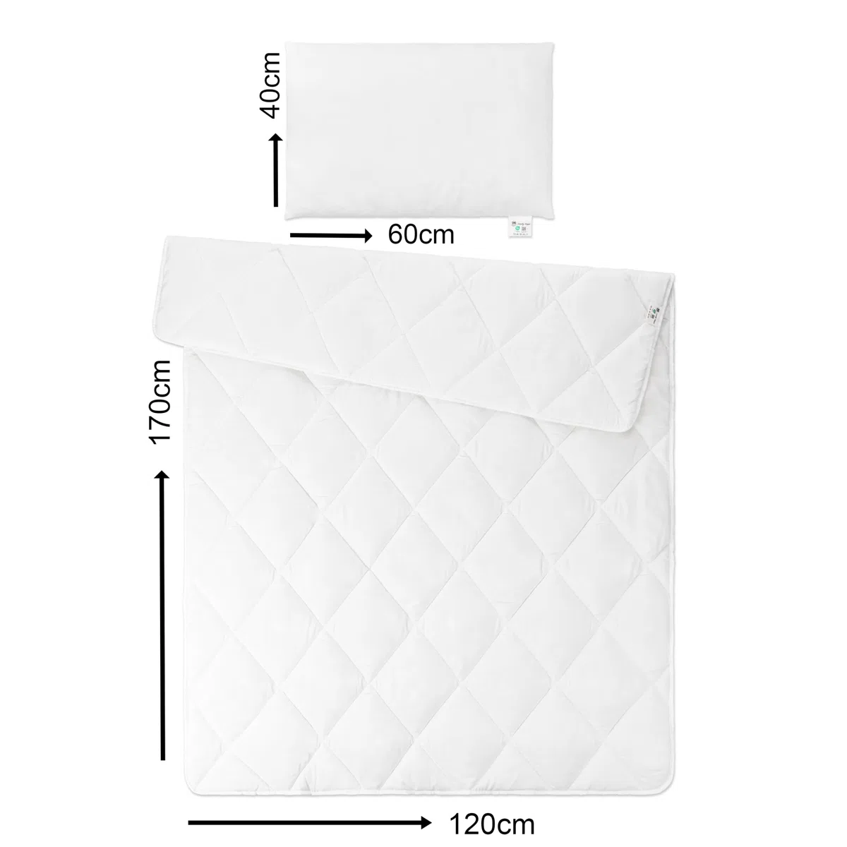 Kinder-Bettdecke 120 x 170 cm für alle Jahreszeiten + Kissen 40x60 cm - Bettdecke + Kissen für Bett 80 x 160 cm Weich und bequem - Ohne Chemikalien (120x170cm + 40x60cm (Bett 80x160cm))