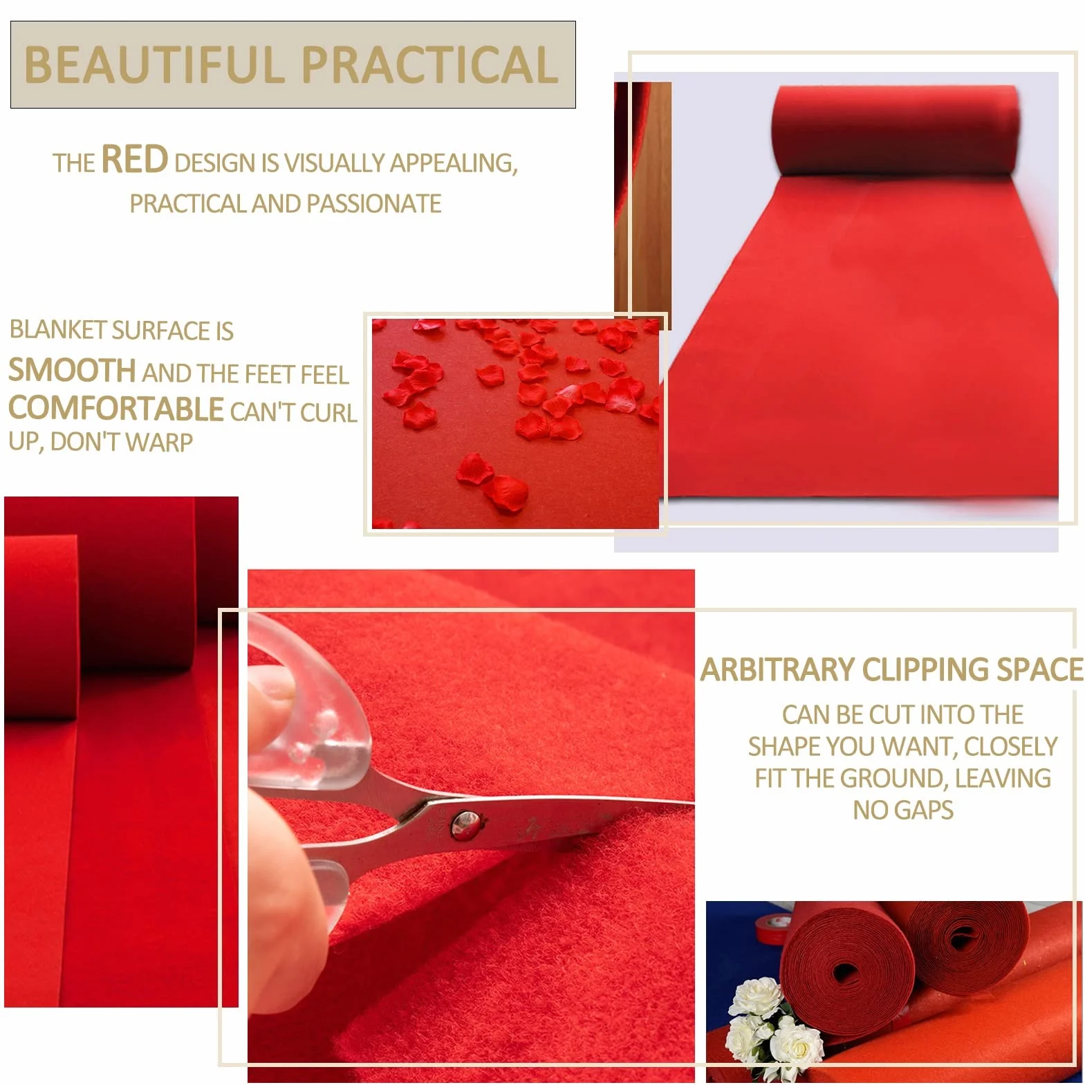10M 20M 30M Gangläufer-Teppich für Hochzeit, Event-Zeremonie, Gehweg-Teppich, verschleißfester 2-mm-Polyester, roter Läufer, Runway-Teppich, Dekoration, Hochzeit, Kirchenparty, zuschneidbar ( Size : 1