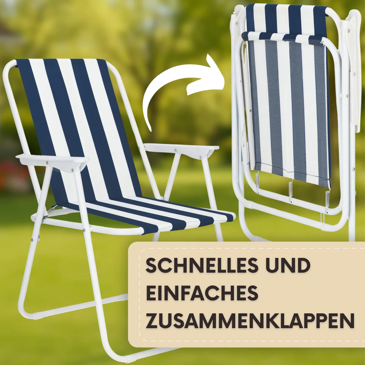 SPRINGOS Campingstuhl faltbar leicht - Klappstuhl Camping belastbar bis 100 kg, Campingstuhl kleines Packmaß - Faltbarer Gartenstuhl klappbar für Outdoor & Balkon