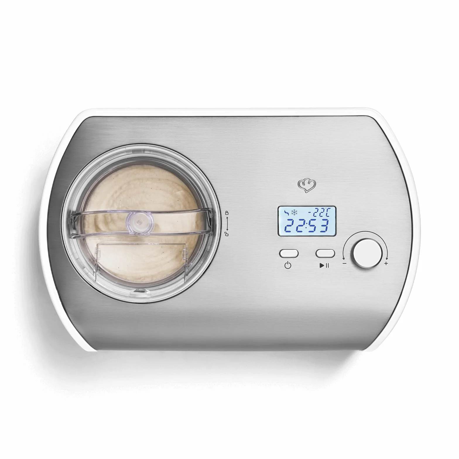 SPRINGLANE Eismaschine Elli 1,2 L mit selbstkühlendem Kompressor 135 W, Eiscrememaschine aus Edelstahl mit entnehmbarem Eisbehälter, inkl. Rezeptheft