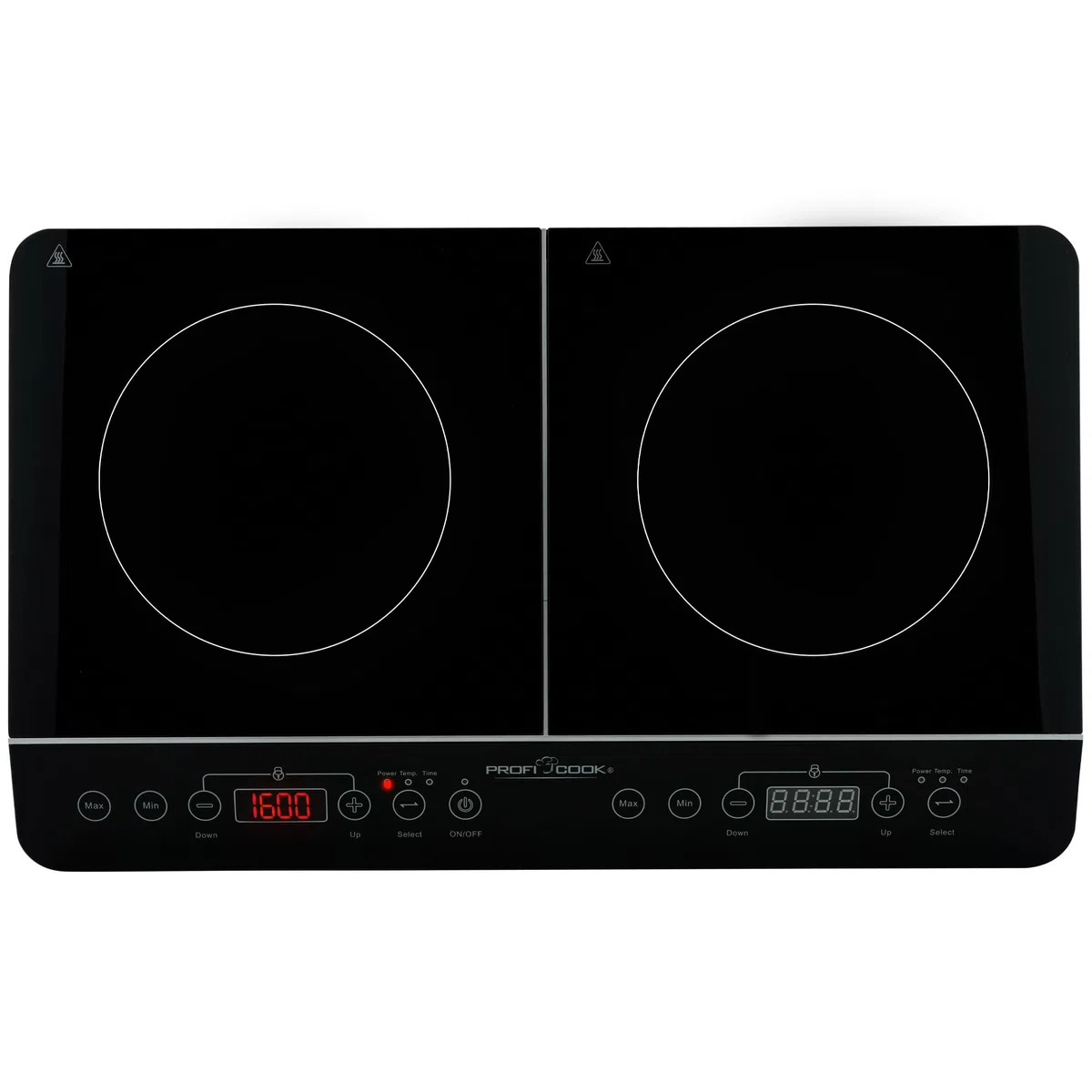 ProfiCook® Induktionskochplatte 2 Platten | heiß in Sekundenschnelle | 10 Stufen | Timer | bis 240°C Induktionsplatte doppelt | Induktionskochfeld 2 Platten | Induktionskochplatte | PC DKI 1067