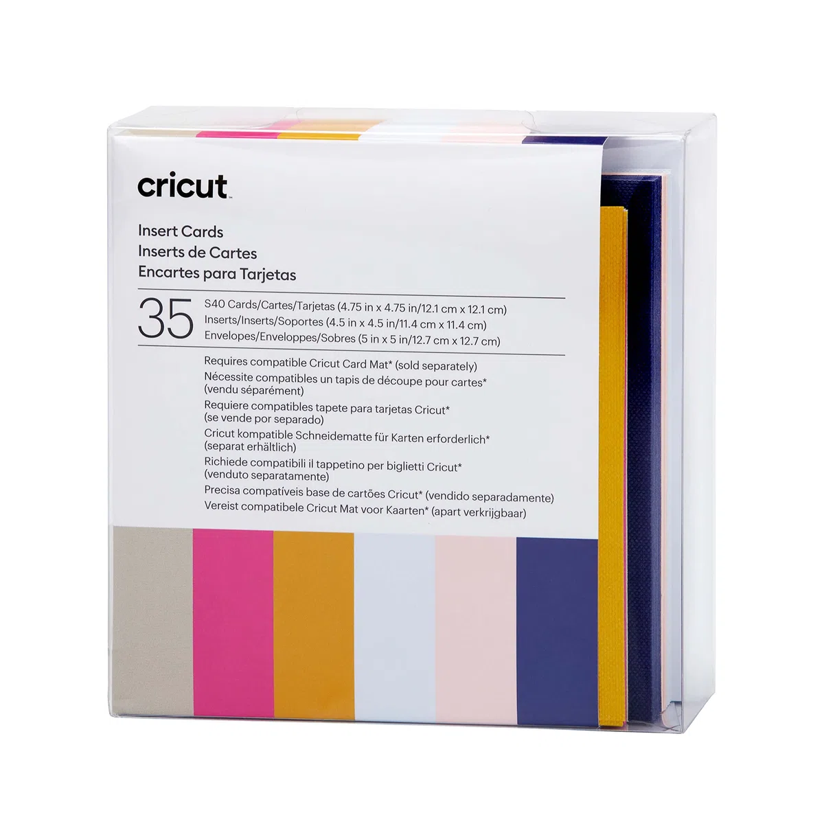 Cricut Kartenmatte - 2x2 | Für alle Cricut Kartengrößen & Insert Cards | Sensei | 12,1 cm x 12,1 cm | 35-Pack