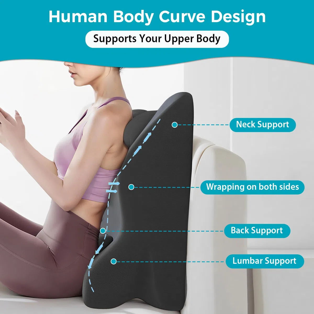 JAOGAUS Lesekissen für Bett und Sofa, Multifunktions Keilkissen Rückenkissen, Ergonomisches Memory Schaum Keilkissen für Rücken Hals Beinstützkissen, für Entspannen, Spielen, Lesen oder Fernsehen