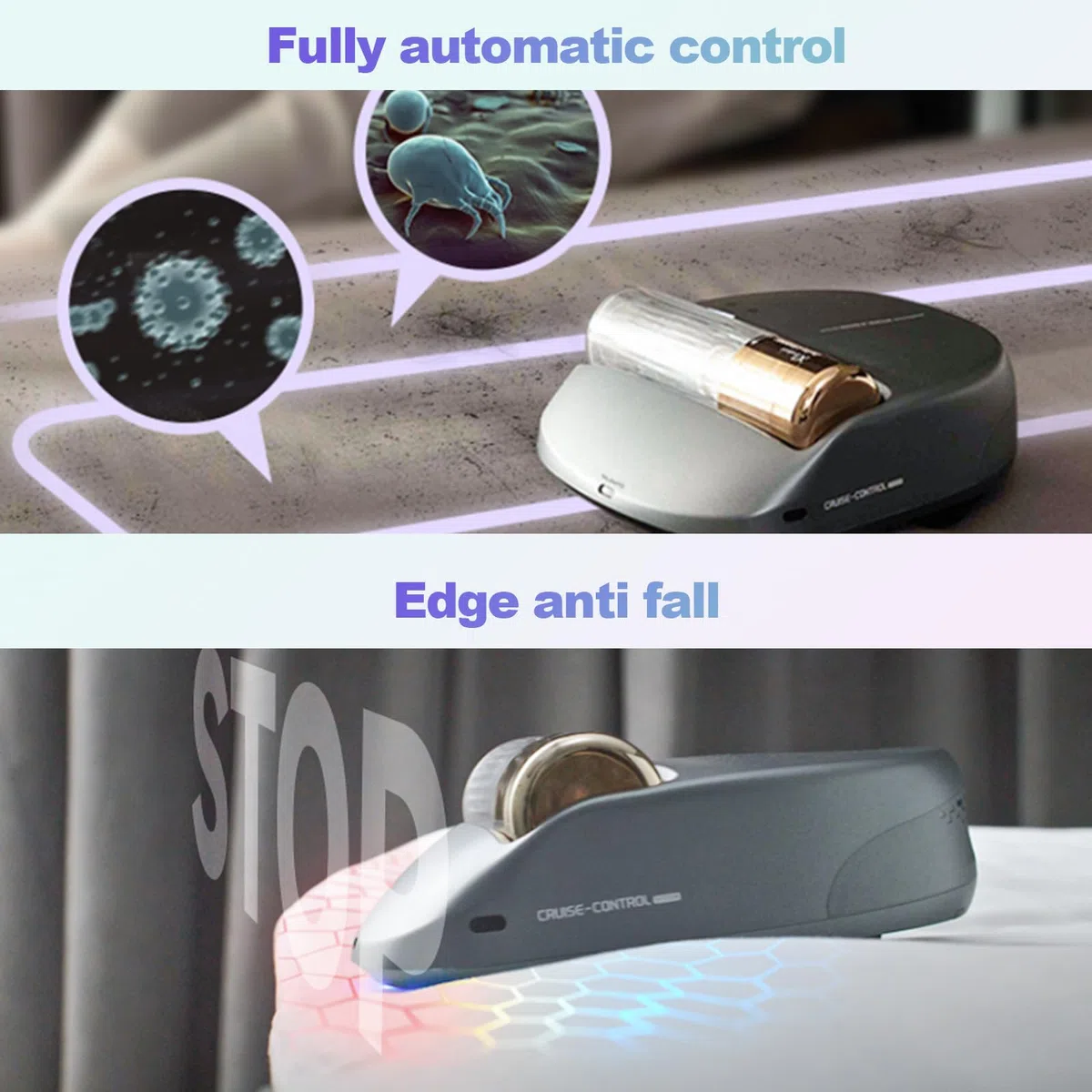 CREATULIZE Milbensauger für matratzen mit 14AW Starke Saugung 270nm UV-C Licht,Matratzensauger mit Vollautomatische Funktion,55dB Leises Bett Staubsauger,Matratzenreiniger für Sofa,Betten,Matratzen
