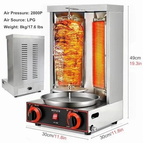 Maschine, Gas Gyros Rotisserie Grill, Vertikaler Grill für gewerbliche Küche & Heimgebrauch