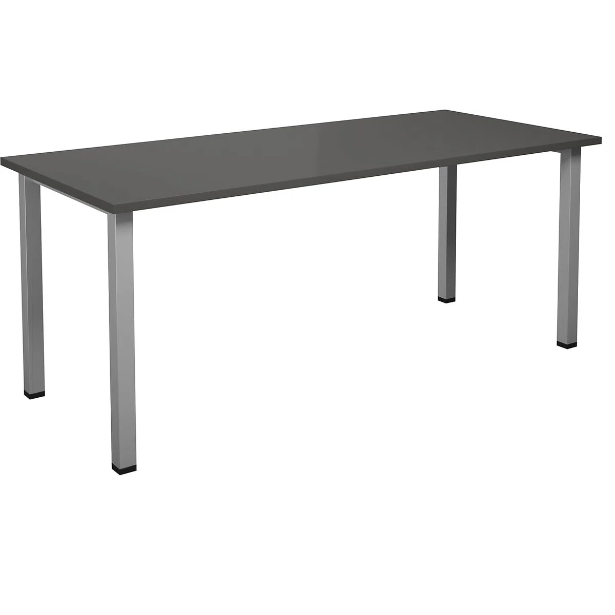 kaiserkraft | Mehrzwecktisch Duo-U | gerade Platte | Tiefe 800 mm | Breite 1800 mm | dunkelGrau | Silber