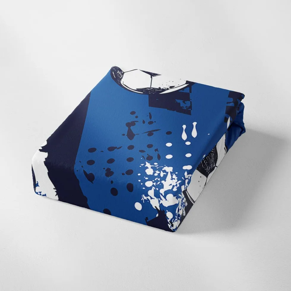 HOSIMA Fußball Bettwäsche 155x220cm für Kinder, Jungen Teenager Sport Bettbezug-Set für Einzelbett, Moderne Bedruckte Bettbezüge mit Reißverschluss und 80x80cm Kissenbezug