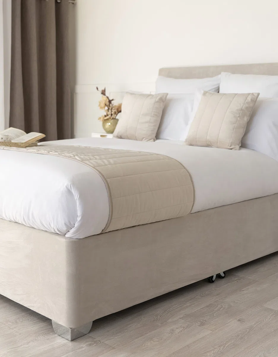 Belledorm Querbehang 48,3 cm Extra tief Faltenvolant Velourslederimitat Doppelbett