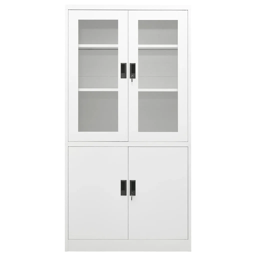 vidaXL Büroschrank Aktenschrank Metallschrank Universalschrank Stahlschrank Aufbewahrungsschrank Büromöbel Schrank Lagerschrank Weiß 90x40x180cm Stahl