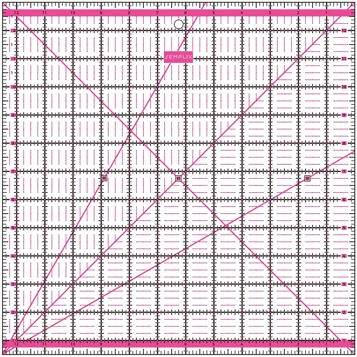SEMPLIX Patchwork Lineal Set Inch (6x6 inch, 12x6 inch, 24x6,5 inch, 12,5x12,5 inch) (pink)