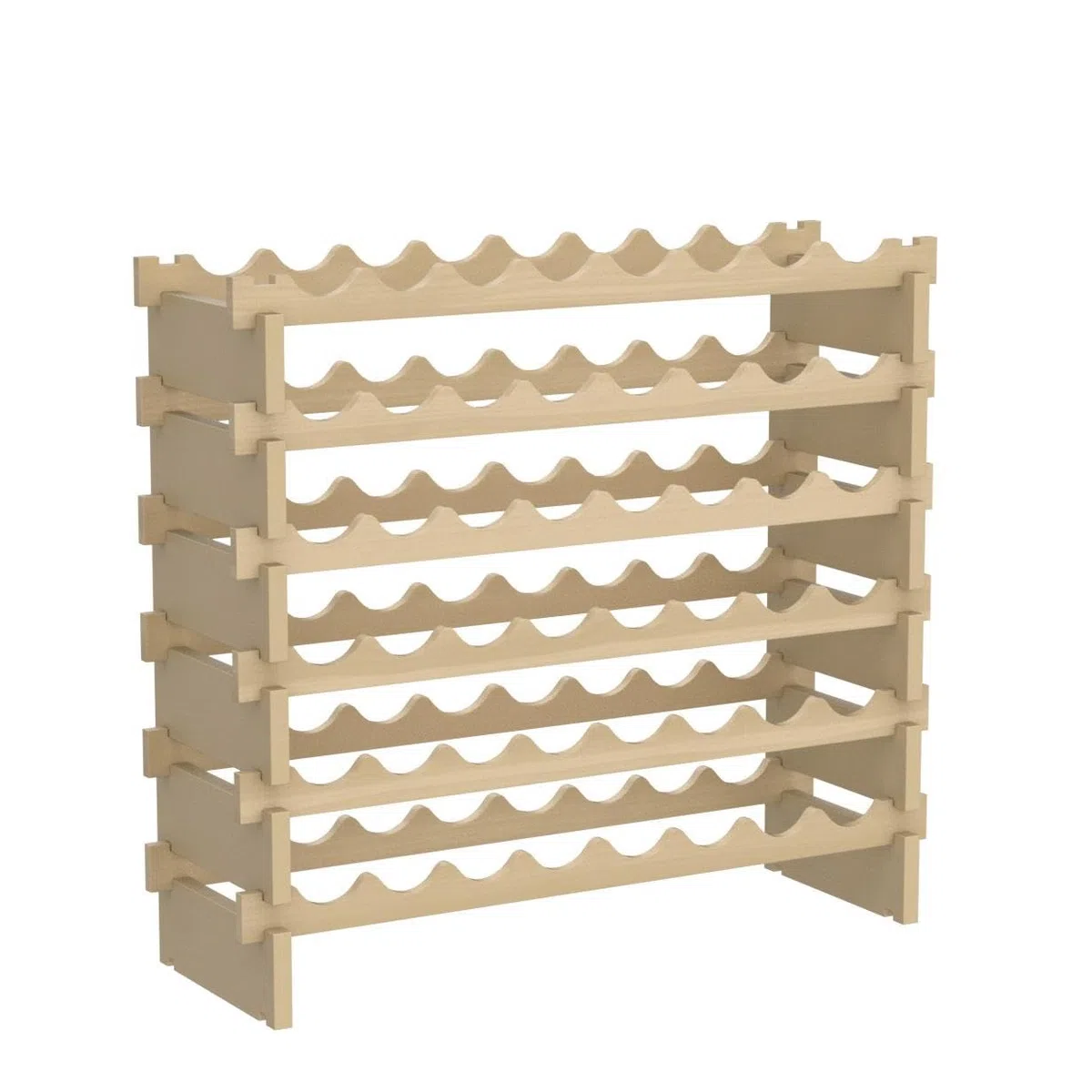 sogesfurniture Weinregal Flaschenregal mit 6 Ebenen für 48 Flaschen Wein Holzregal Weinhalter Weinständer Flaschenständer für Küche, Esszimmer, Bar, 90x30x81cm, BHEU-BY-WS6848M