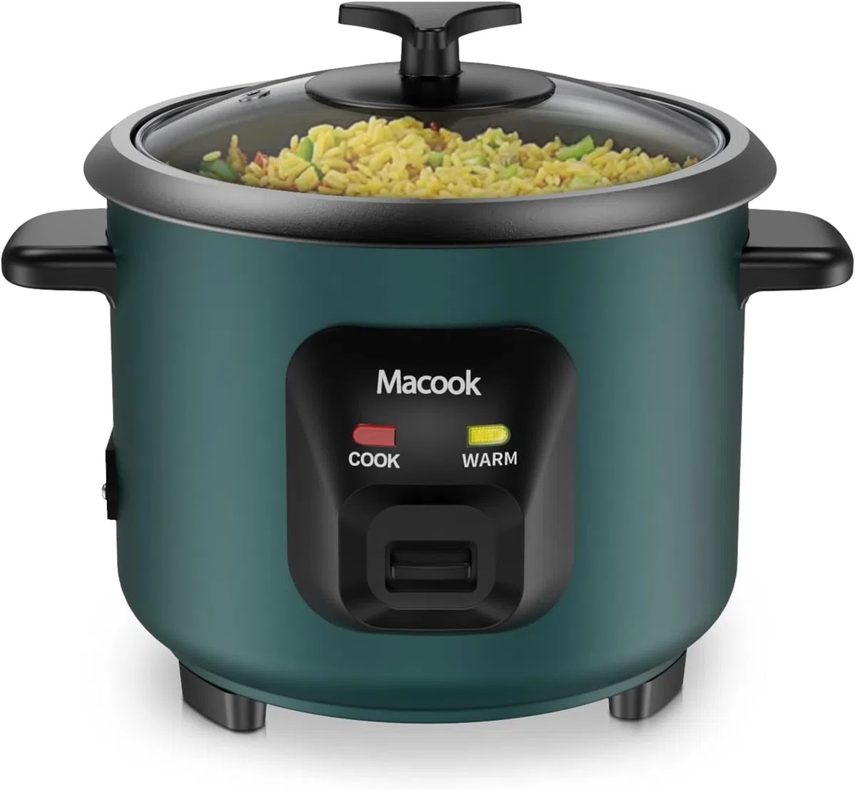 Macook Reiskocher（0,6 Liter, 3 Tassen) 300W - Reiskocher Klein für 1 bis 6 Personen, Antihaftbeschichtung, automatische Warmhaltefunktion, Anti-Trockenbrenner-Funktion.