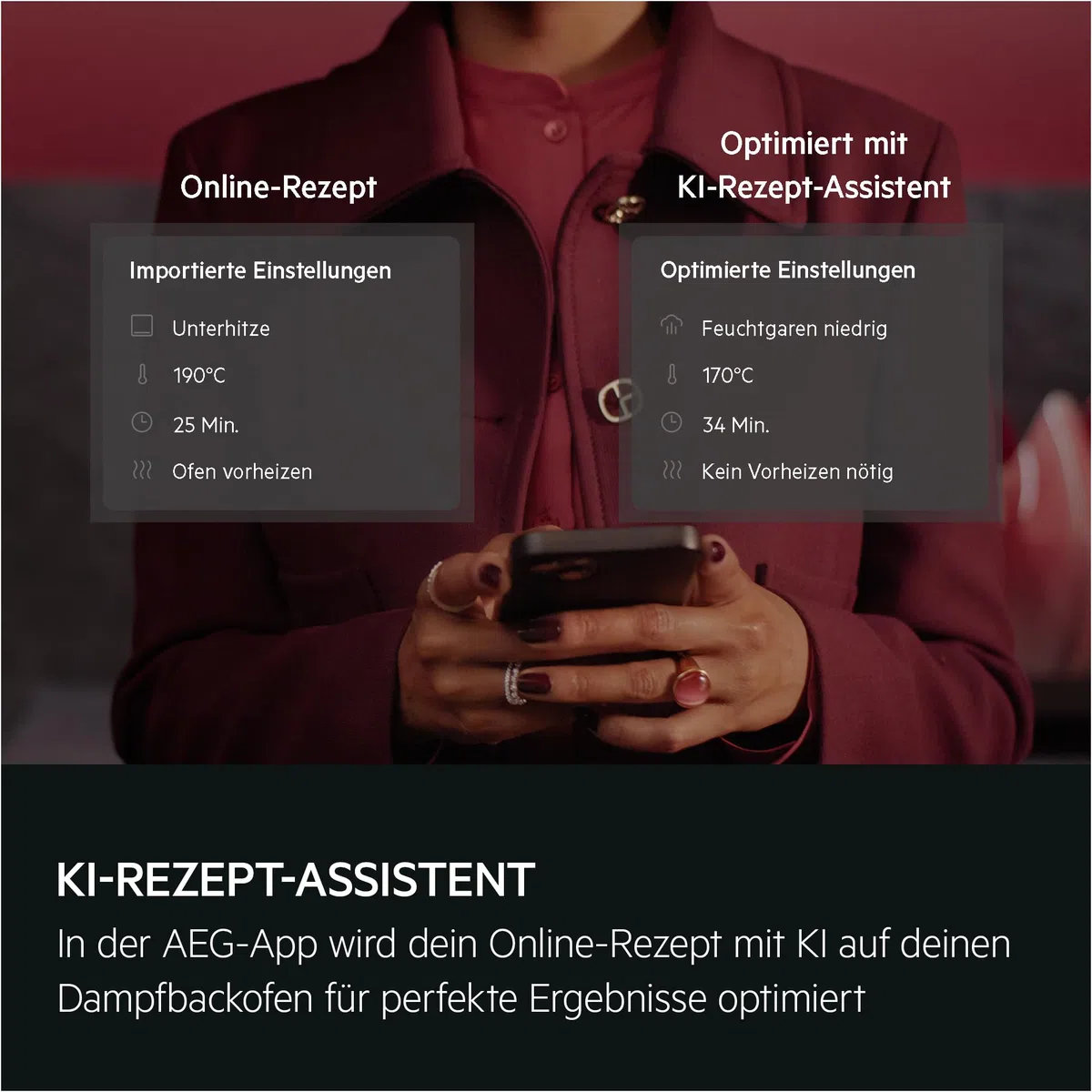 AEG Wifi Einbau-Dampfbackofen, Multidampfgarer, Serie 9 Touch-Swipe-Display XL, mit Schritt für Schritt assistiertem Kochen, Made in Germany,100% Auto-Dampf & SousVide, App-Rezepte, TP9SB82WAB