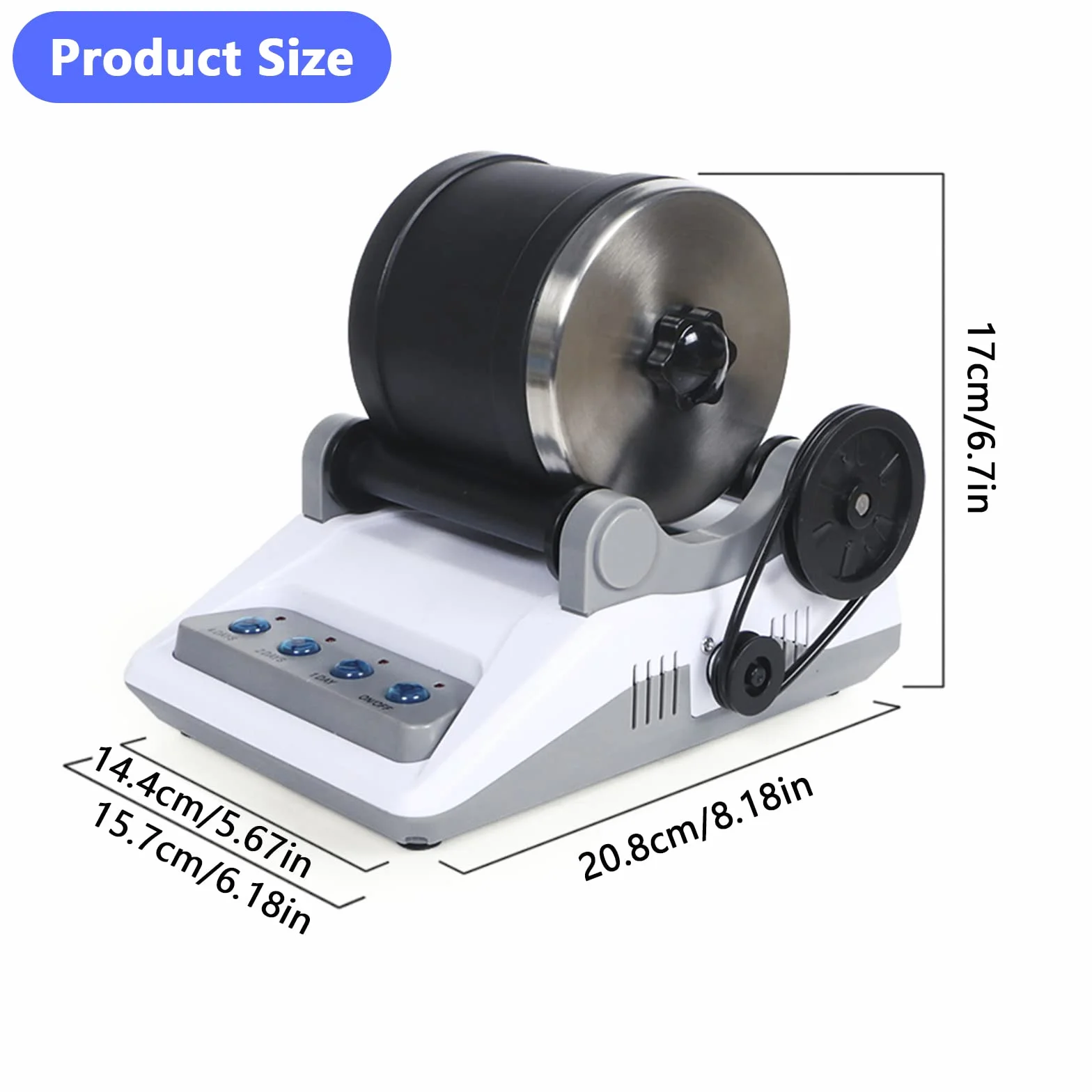 Rock Tumbler Kit, Professionelles Steinbecher Set Poliertrommel Steintrommel Steinschleifmaschine Rock Polisher 7 Tage Zeitmessung Funktion 4 Arten Polierpulver