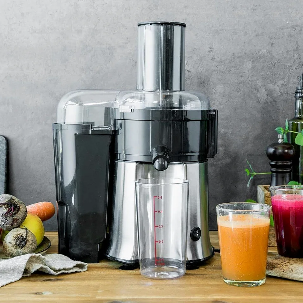 GASTROBACK #40117 Vital Juicer Pro - Praktischer Entsafter, XL- Einfüllschacht (Ø 75 mm), 700 Watt Motor, Tresterbehälter, Silber, Silberfarben