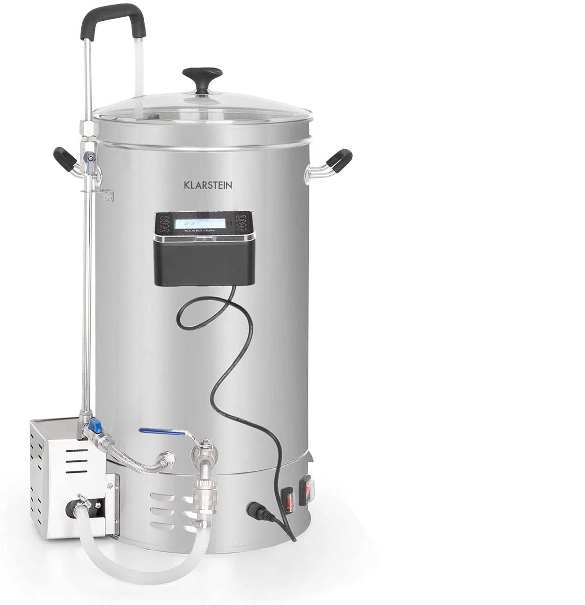 Klarstein Brauheld Pro - Bierbrauset, Maischekessel zum Bier Brauen, Bierbrauanlage, Bier-Selbstbrauset, Selber Bier Brauen, Braukessel Umwälzpumpe, Touch-Panel, Timer, Edelstahl, 2500 W, 30 Liter