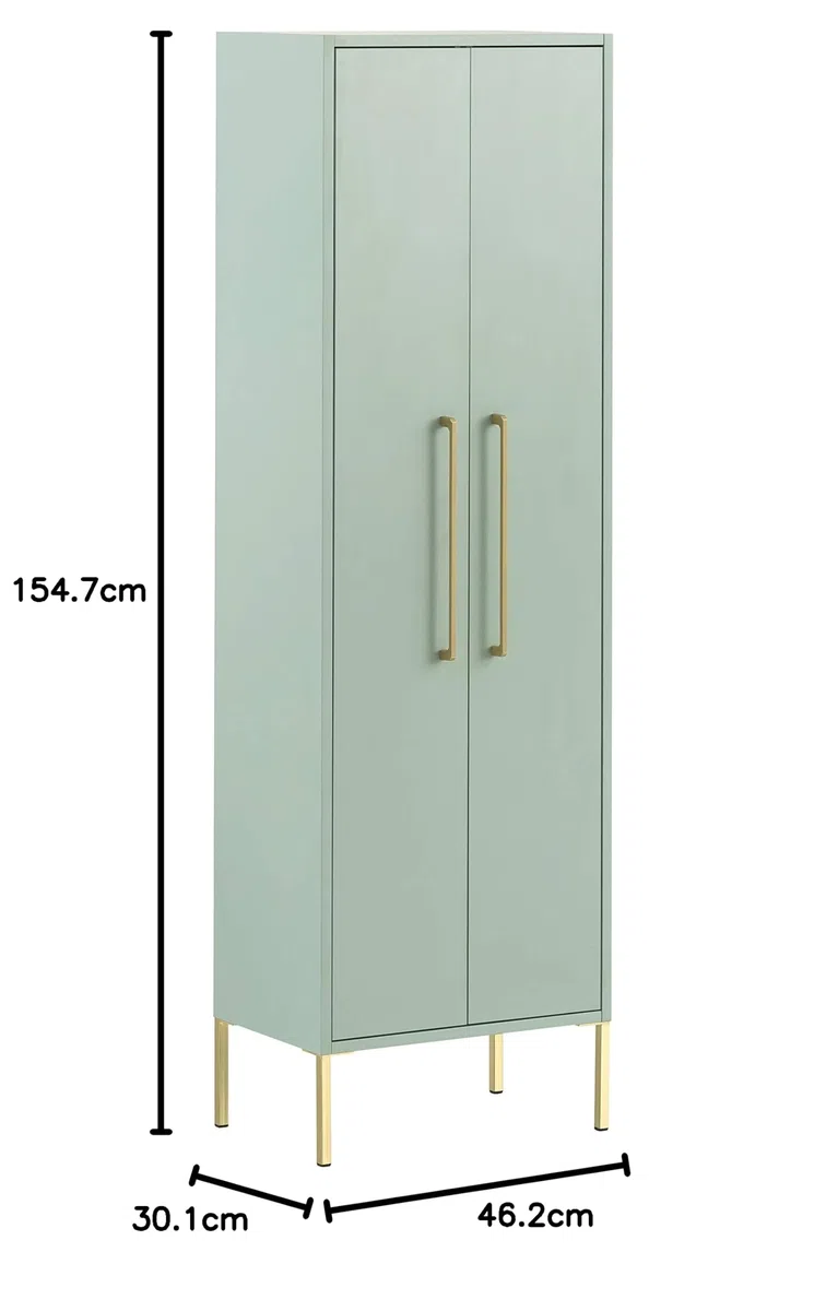 Schildmeyer Gloria Highboard 146637, Mint/Gold, 2 Türen