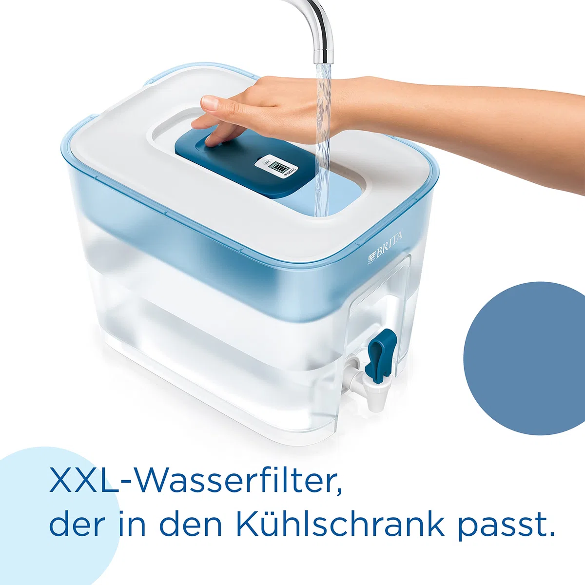 BRITA Flow Wasserfilter XXL (8,2l) inkl. 1x MAXTRA PRO Pure Performance Kartusche – Wasserspender mit Filter für Kühlschrank & großem Fassungsvermögen filtert Verunreinigungen & mehr