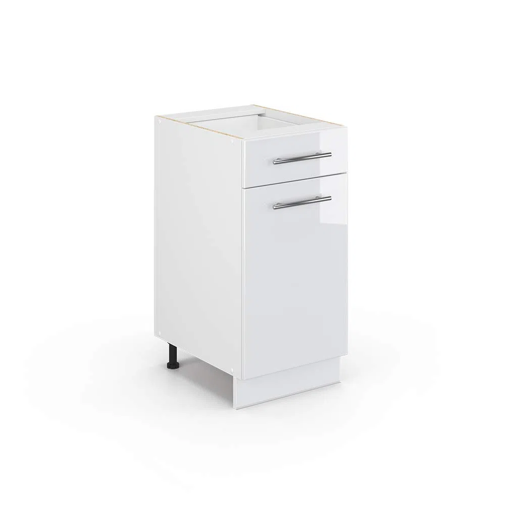 Vicco Küchenunterschrank Fame-Line, Weiß Hochglanz, 40 cm ohne Arbeitsplatte, zur Kombination mit weiteren Modulen der Fame-Line Serie