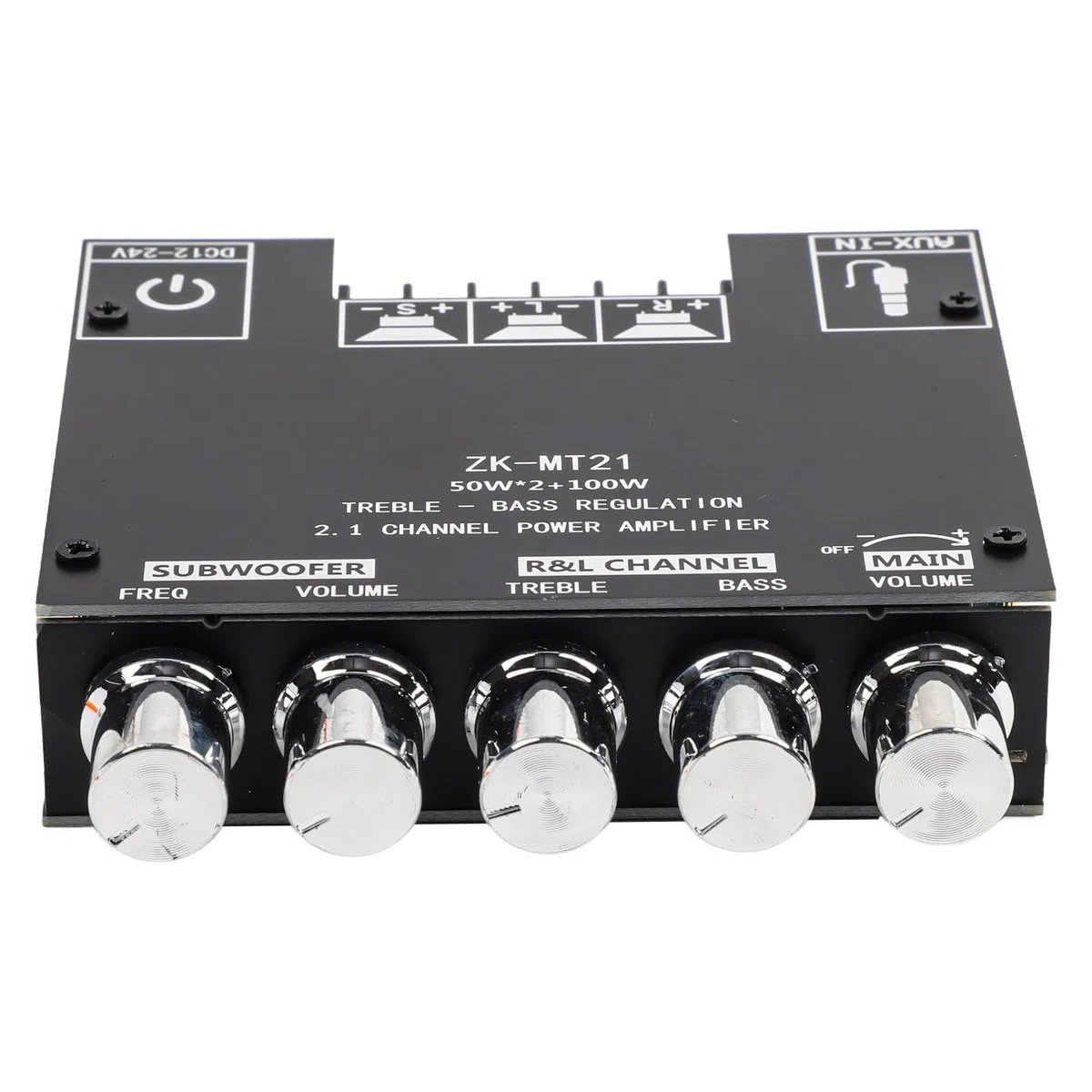 Bluetooth Audio Modul 100W DC 24V mit TWS Pairing AUX USB Eingang, kompatibel mit TPA3116D2 Chip für Smartphones und Computer, Schwarz ZK-301B Board ZK-MT21