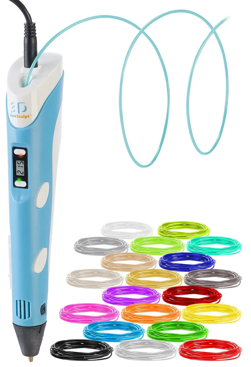 FreeSculpt 3D Druckstift: 3D-Drucker-Stift, USB-Stromversorgung, inkl. 20 PLA-Filamente (Printing Pen, Stift Kinder, wie)