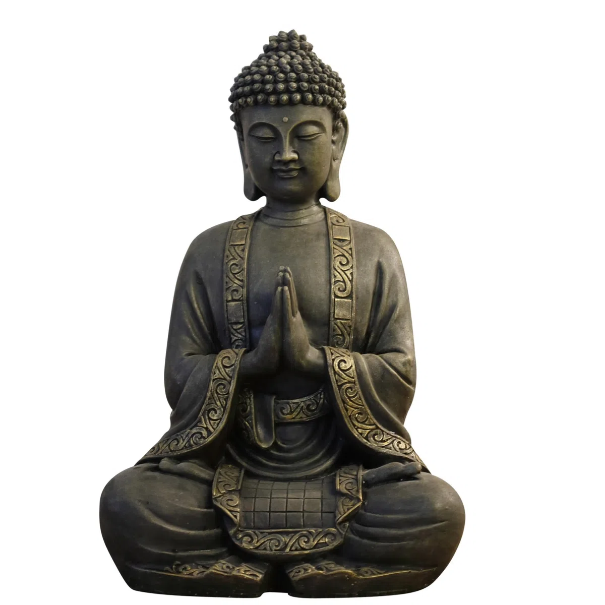 Zen Buddha Statue 40 cm Harz Patina Feng Shui Dekoration Bronze