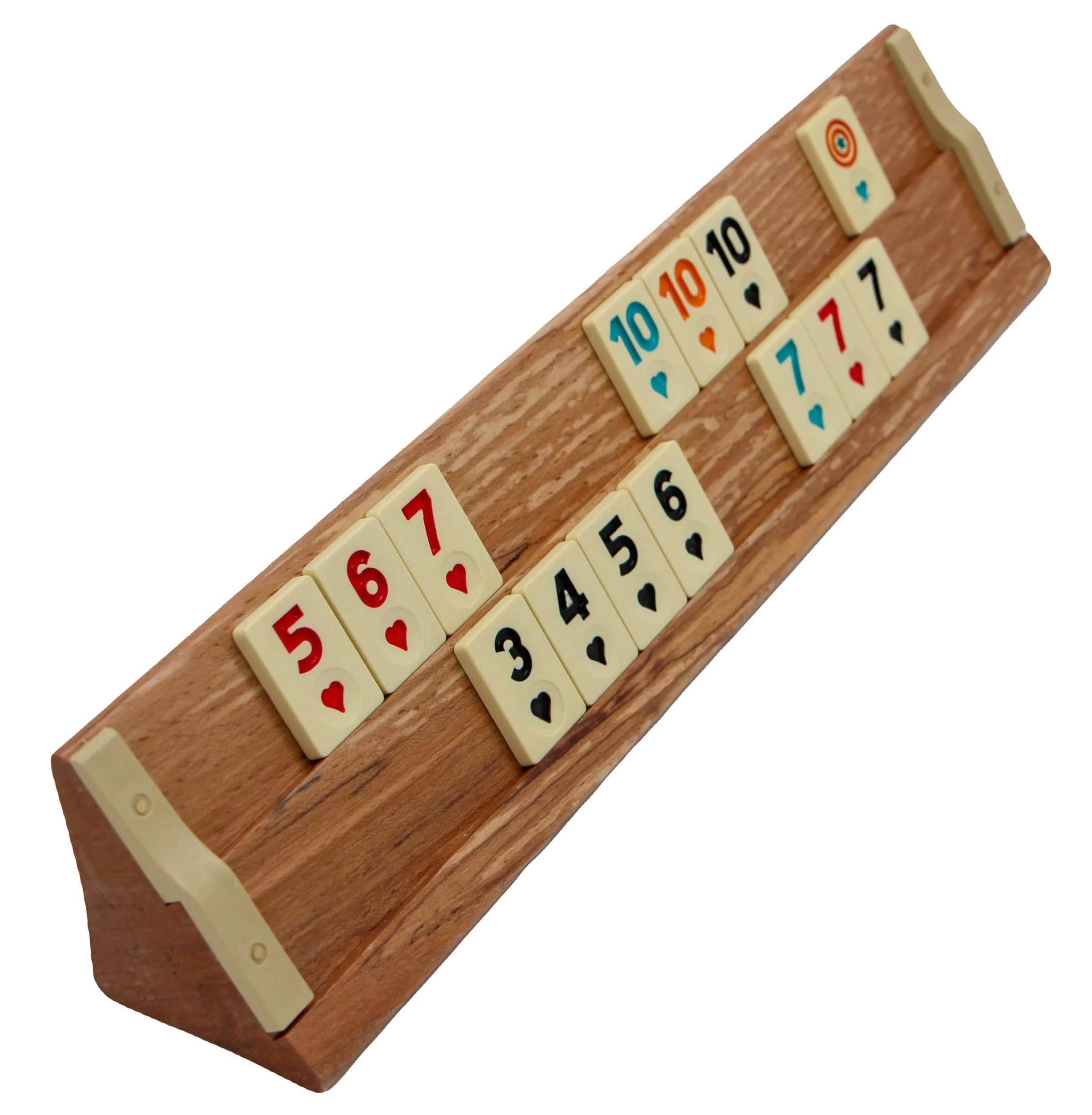 Holz Rummy-Romme-Okey Set mit Melamin Steine Echtholz Ahsap (Gratis stabile Tragetasche)