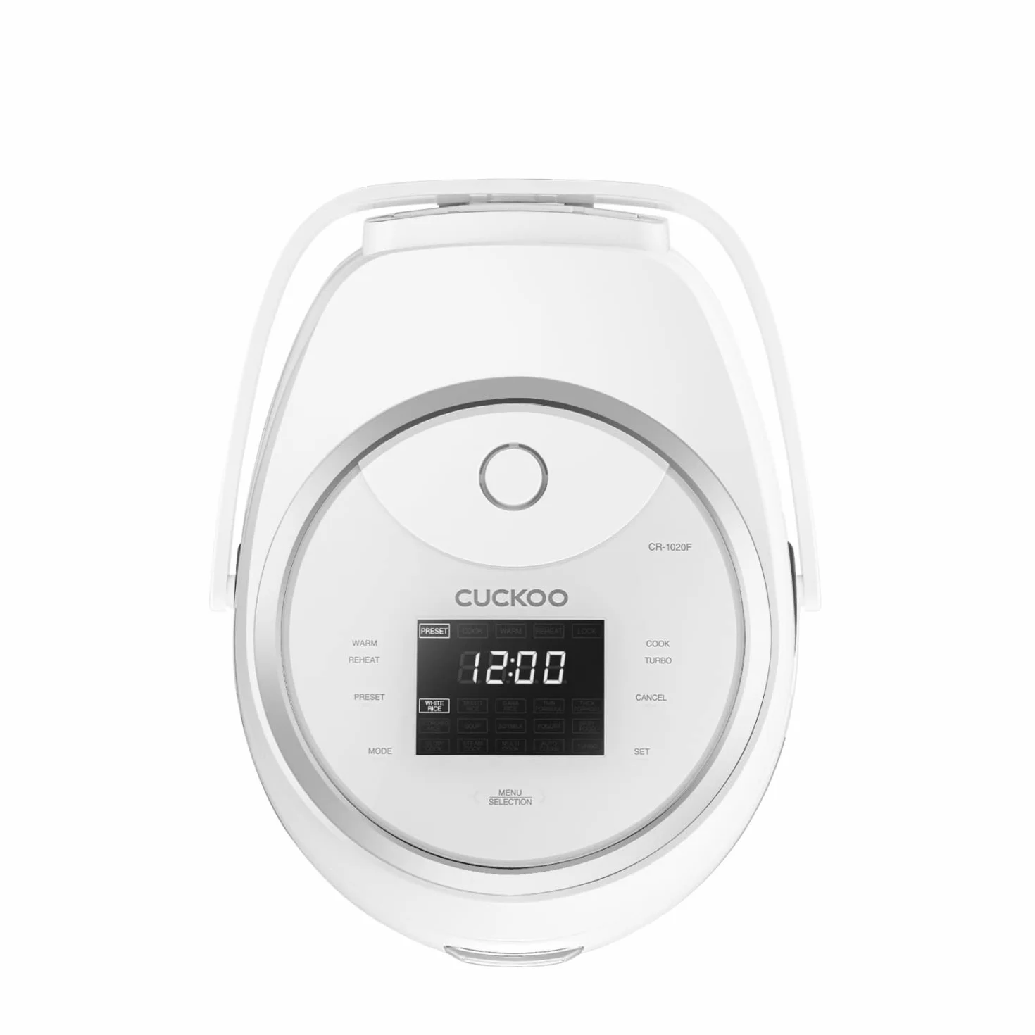 Cuckoo CR-1020F Reiskocher & Dampfgarer - 14 Programme, Turbo- & Warmhaltefunktion, Timer - Antihaft-Innentopf, Autoclean-Funktion - 1,8 l Kapazität (10 Portionen) - 890 W Leistung - Weiß