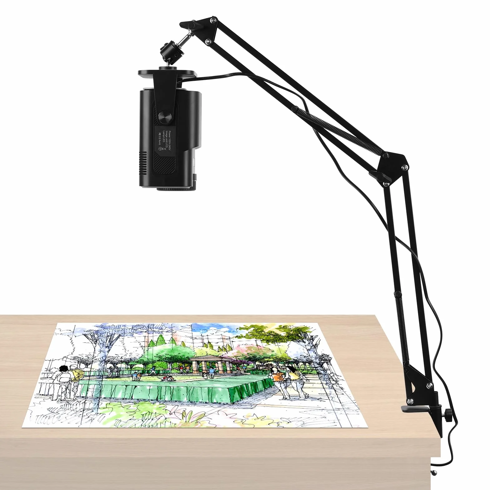 Tragbarer Zeichenprojektor, Desktop Smarte Skizzenprojektoren mit Fernbedienung und Ständer zum Nachzeichnen, Skizzierwerkzeug, Zeichnen, WLAN Konnektivität