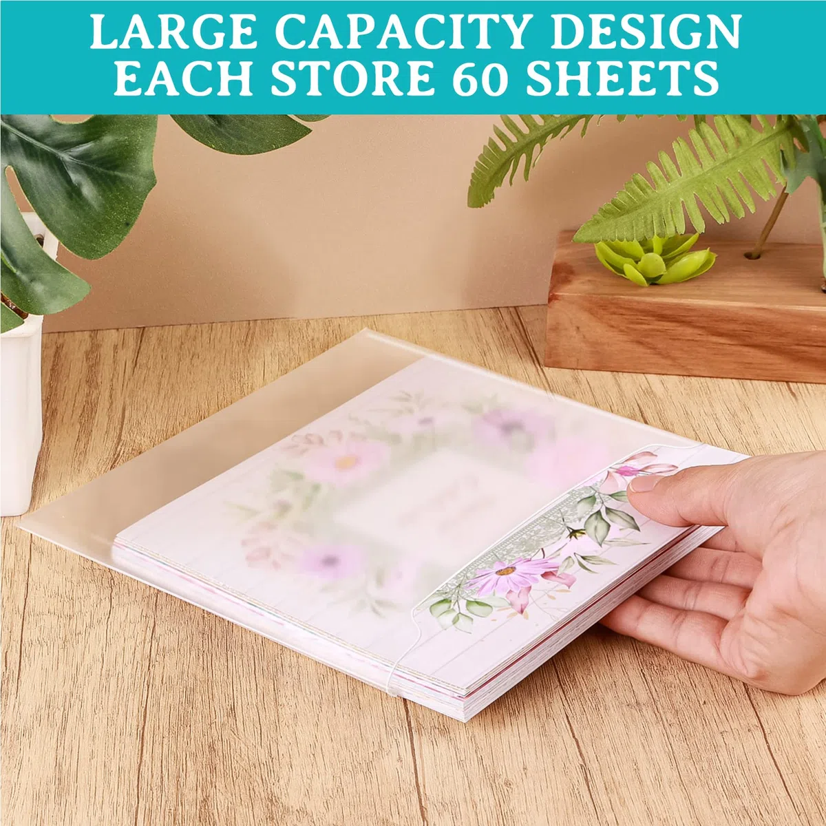 Caydo 36-teilig 6x6 Zoll Scrapbook-Papieraufbewahrung, mit 60-teiligen klebenden Registerkarten zur Aufbewahrung von Scrapbook-Papier, Karton und Vinylfolien
