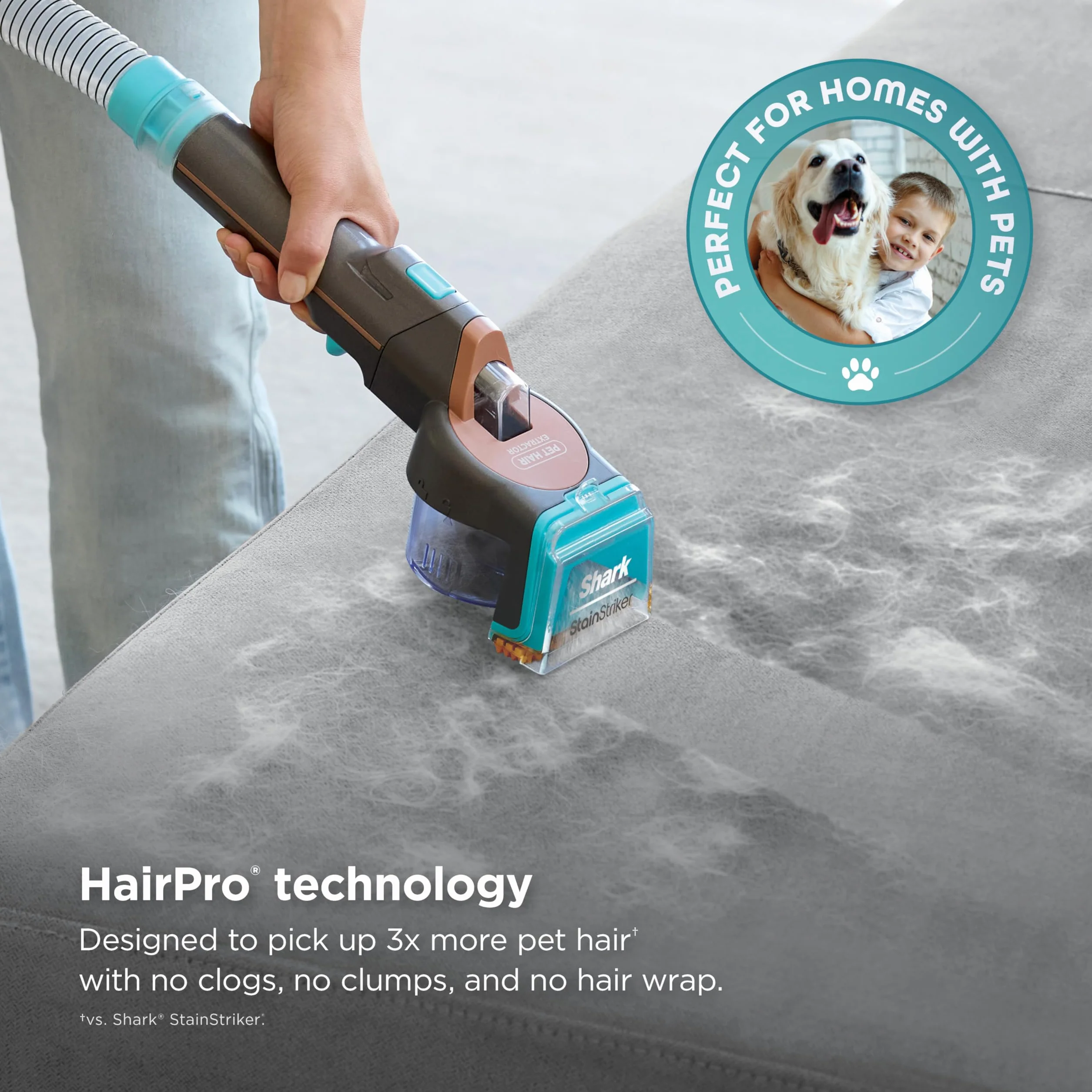 Shark, Tragbarer Teppich-, Teppich- und Polsterreiniger für Haustiere, PX251, StainStriker mit HairPro-Technologie