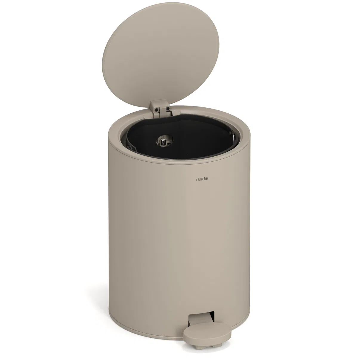 3 Liter Treteimer Edelstahl matt Softclose Klappdeckel leise schließend Inneneimer Mülleimer Abfalleimer Badeimer taupe beige